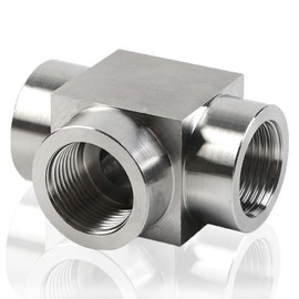 304 Stainless Steel Pipe Fitting 3/8 Inch Female Tee Connector Coupler for Hydraulic Oil Lines