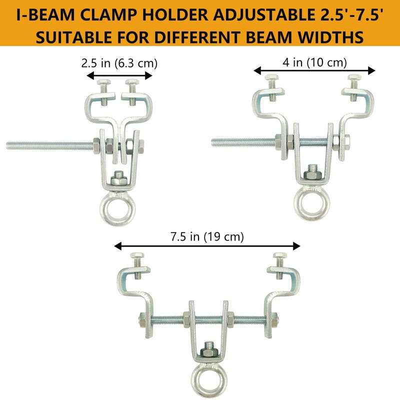 Jiaxitek Heavy Duty I-Beam Clamp Holder, Boxing Bag Hanger/Lifter, Adjustable