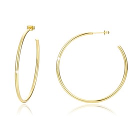 SIMPLGIRL Gold Hoop Earrings for Women Girls Men Boys 14K Real Gold Plated Small 5A Cubic Zirconia Hoop Earrings Valentines Gift for Wife Girlfriend, 14K Gold Plated