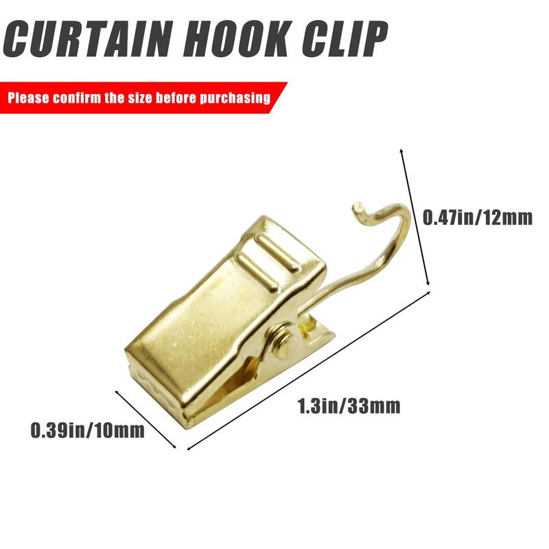 Metal Hook Curtain Clips, 40Pcs Curtain Photo Clips with Hooks