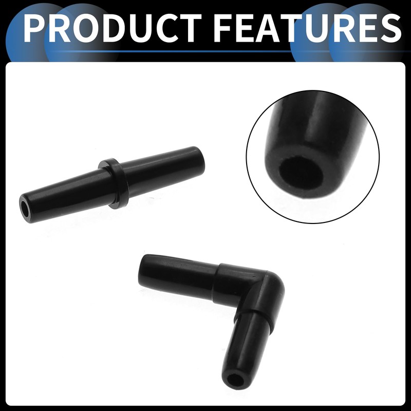 INFINAUTO Plastic Hose Barb Fittings, 3/16" Stright Barb Connector L