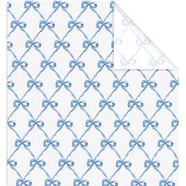 JarThenaAMCS 6 Sheet Blue Bow Wrapping Paper -Not Roll- Bow Knot Gift Wrap Paper Folded Flat Craft Paper for DIY Crafts Party Supplies, 27.6 x 39.4 Inch