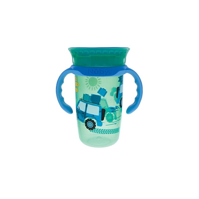Vaso con Borde 360° - con Asas Removibles Camionetas/Verde