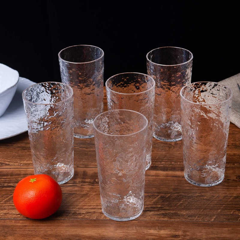 KX-WARE 18-ounce Acrylic Highball Glasses Plastic Tumbler, set of 8