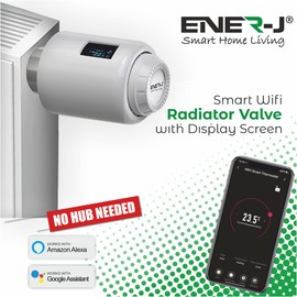 Enerj Smart Radiator Thermostat - WiFi Smart Radiator Valve For Digital Multi-Room Control - Easy Installation - Save Heating Costs - Works With Alexa, And Google Assistant