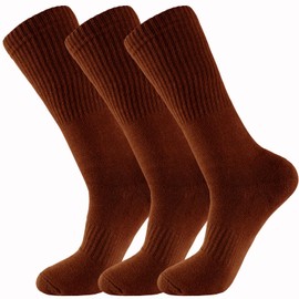 Toichi Men's Hiking Socks, Tactical Over-the-Calf Work & Hunting Boot Socks for Men,3 Packs (US, Alpha, One Size, Regular, Regular, 3, Coyote Brown)