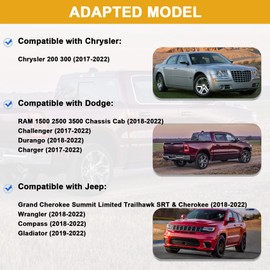 8.4" Touch Screen Digitizer for Uconnect 4C Radio Navigation Compatible with 2017-2022 Ram 1500 2500 3500/Dodge Durango Challenger/Jeep Grand Cherokee Wrangler/Chrysler Replace # LA084X01(SL)(01)