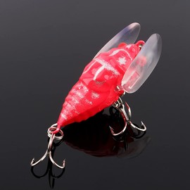 Fishing Bait, 1Pcs Fishing Lures 4cm Length 6.4g Vivid Micro Fishing Lures with 2 Hooks Cicadas Lure 3D Holographic Eyes with Strong Wire Construction and Bright Colors for Beach