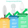 hansang E12 LED Light Bulbs 5000K Bright Daylight, 60W Type