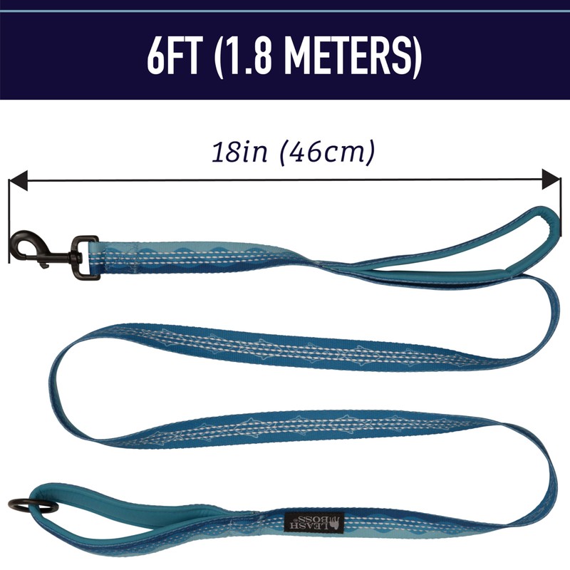 Leashboss Double Handle Dog Leash, Pattern Collection, 6Ft Reflective Dog