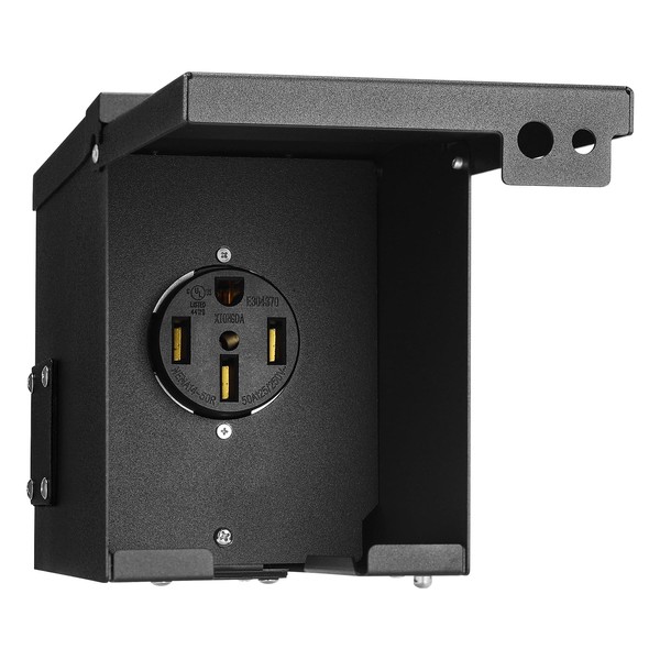 50 Amp RV Power Outlet Box, Briidea 125/250 Volt NEMA 14-50R RV Receptacle, Enclosed Weatherproof Lockable Outdoor Electrical Panel Outlet for RV Camper Travel Trailer Electric Car