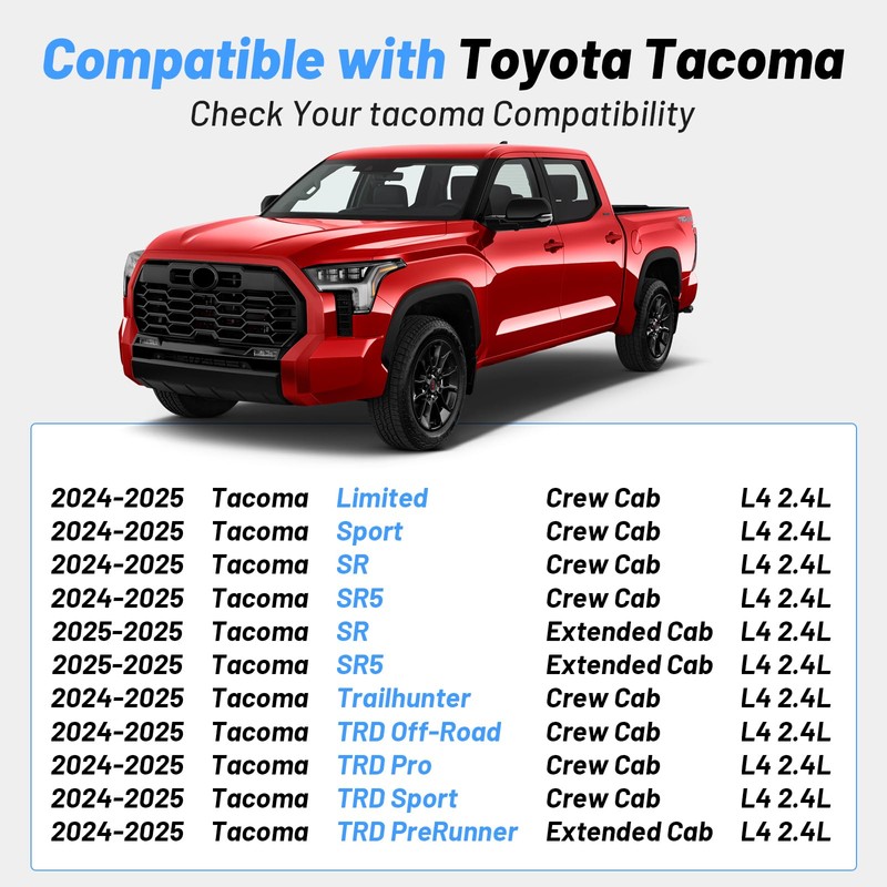 4PCS Mud Flaps Fit for 2024 2025 2026 Toyota Tacoma,