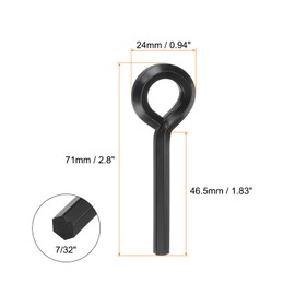 HARFINGTON 10pcs Dogging Hex Key Wrench 7/32" SAE Metal Dog Door Keys Spanner with O-Ring Full Loop for Push Bar Emergency Exit Devices, Black