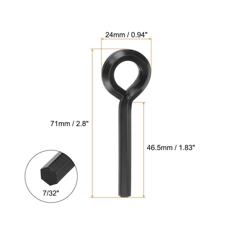 HARFINGTON 10pcs Dogging Hex Key Wrench 7/32" SAE Metal Dog