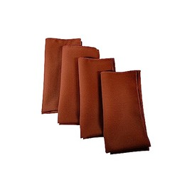 LA Linen 4-Pack Poly Blend Napkins - Soft Cloth - Stain & Wrinkle Resistant - Dinner & Wedding Napkins - 18x18 - Rust