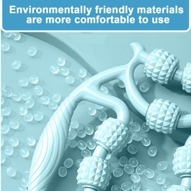 WUSJCOF Manual Anti-Cellulite Massager, Mace Roller, Ergonomic Cellulite Massager for Legs, Buttocks, Arms and Abdomen, Deep Tissue Body Shaping (Blue)