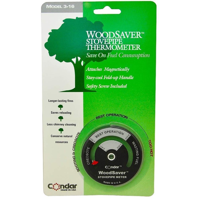 Condar WoodSaver Stove Pipe Thermometer Model 3-16