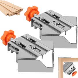 2Pcs Woodworking Right Angle Clamp Precision Open and Close Type Right Angle Splicing Clamp Locator Stainless Steel Wood Fixing Clamping Tool for Woodworking(Closed)
