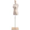 Female Display Dress Form Mannequin in Natural Canvas on Modern