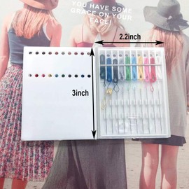 Luckkyme 8 Boxes 80 Pieces Assorted Colors Pre-Threaded Needle Kit Travel Sewing Kit Clothing Repairing Kit for Quick Fix Sewing Supplies