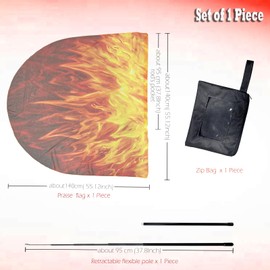 Wuchieal 55" Praise flag with Scalable pole worship flag Semicircle Angel Wing for Church Color Guard flag 1 piece LH#