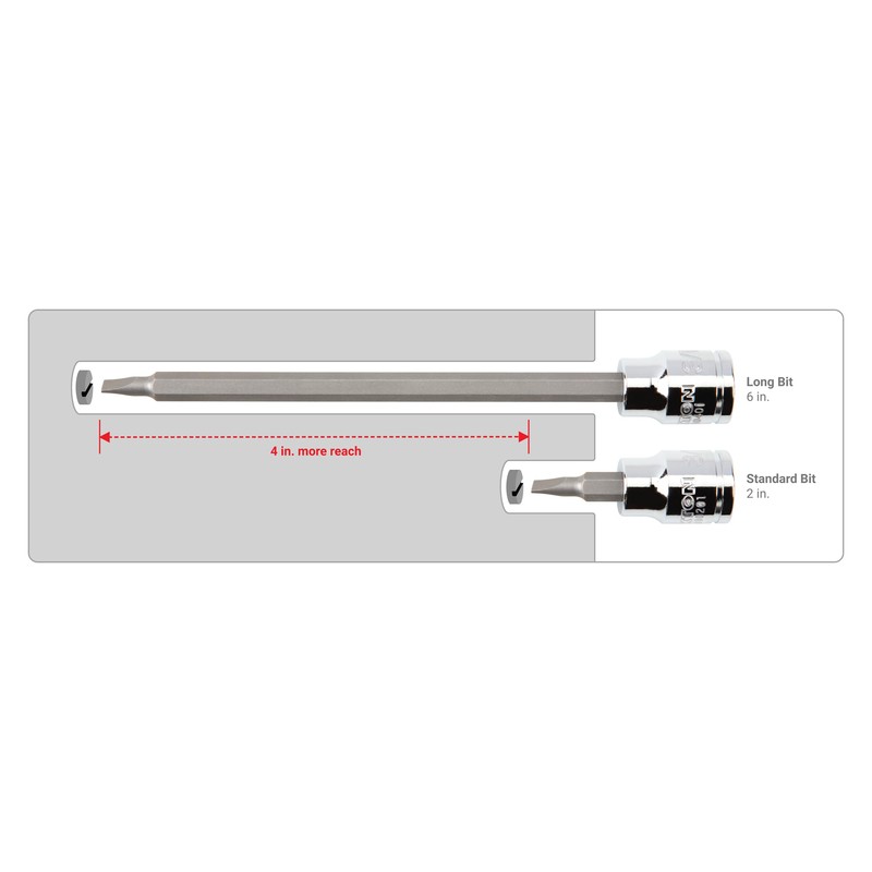 TEKTON 3/8 Inch Drive x 3/16 Inch Long Slotted Bit
