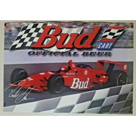 Budweiser Vintage Anheuser Busch Budweiser Cart Racing Tavern / Store Poster 27"x19" NOS