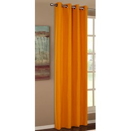Opaque Curtain with Eyelets Microsatin 245 x 140 cm Orange