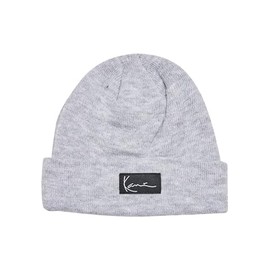 Karl Kani Signature Fisherman Unisex Knitted Winter Hat, Grey mottled