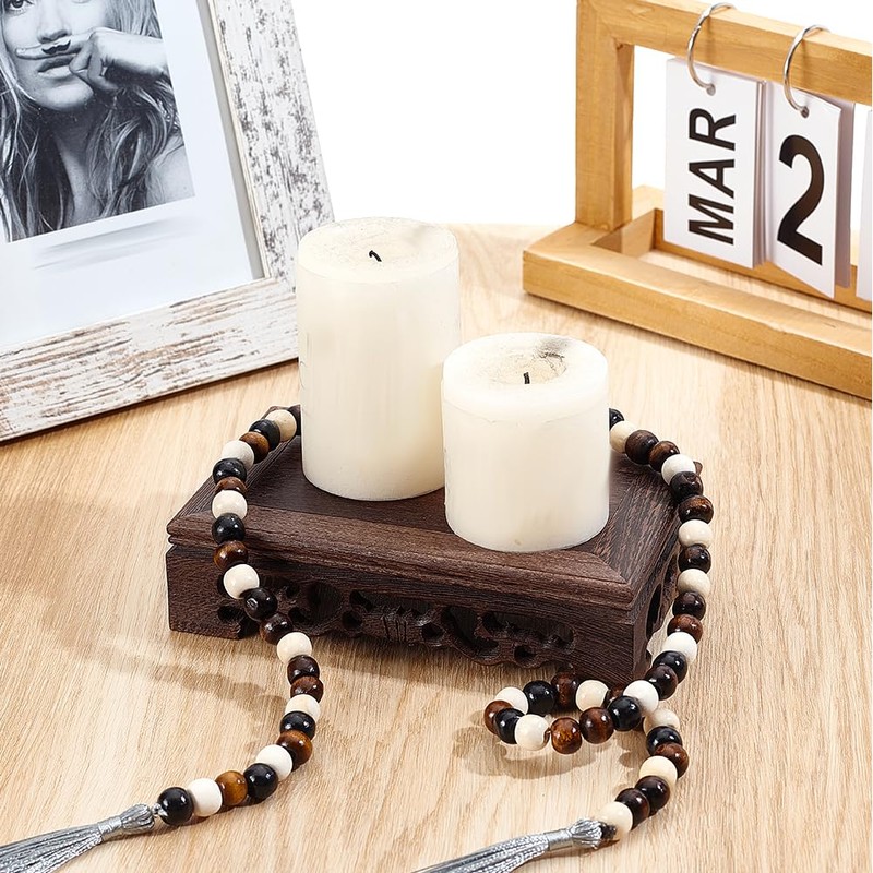 AHANDMAKER Wooden Display Stand Base 3.5x 5.9 Inch Rectangle Vase