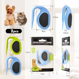 2 Pieces Cat Detangling Knotting Comb, Knot Comb Hair Removal Tool, Pet Knot Comb for Dogs and Cats, for Removing Matted Hair