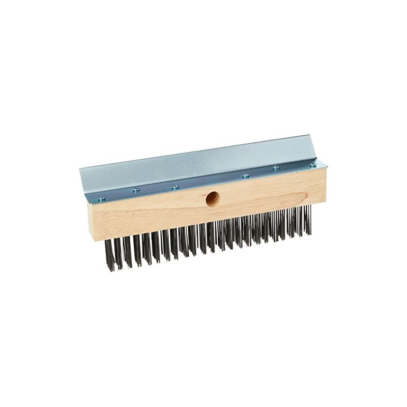 Genware NEV-OB-WB Pizza Oven Wire Brush with Scraper, No Handle