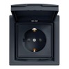 Asfora EPH3100371 Socket with Lid IP44 Anthracite