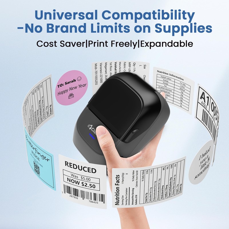 CLABEL Label Maker Machine: 221B Thermal Bluetooth Label Printer Barcode
