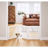 PAWLAND Wooden Freestanding Foldable Pet Gate for Dogs, 24 inch
