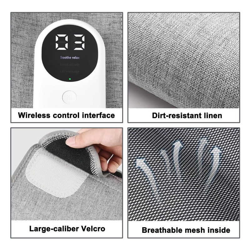 Leg Massager with Heating Function, Cordless Calf Massager with Heat,