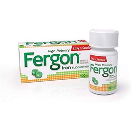 Fergon Iron Supplement, Tablets, 100 Count (Pack of 3) by Fergon