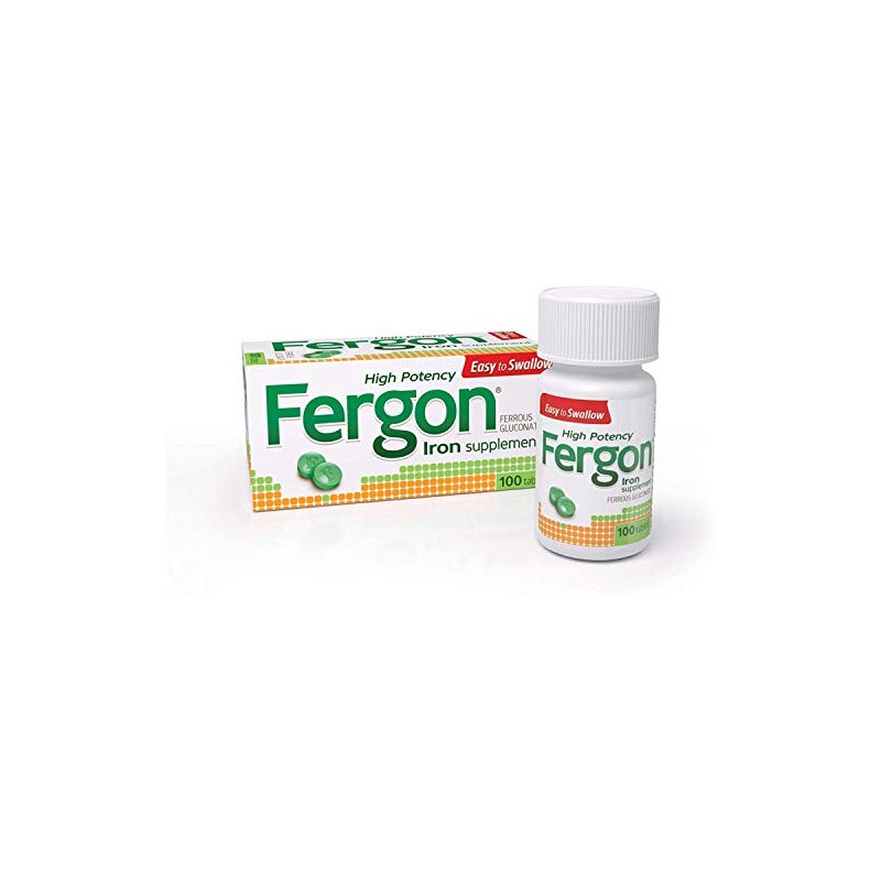 Fergon Iron Supplement, Tablets, 100 Count (Pack of 3) by