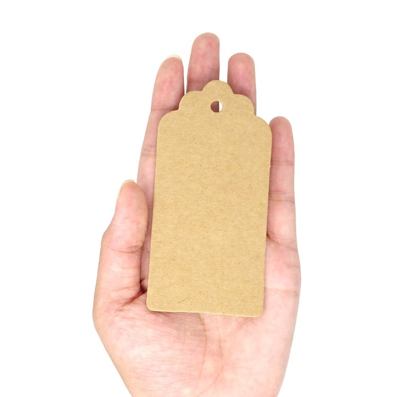 Honbay 100PCS 10x5cm/4x2inch Kraft Paper Blank Gift Tags Labels with