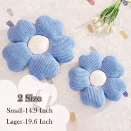 Kcvvcr Flower Throw Pillow, Cute Flower Shaped Pillow Decorative Throw Pillow for Bed Couch, Soft Daisy Pillows Floor Seating Cushion Cushions (14.9 Inch Blue)