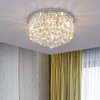 Gopmmy Modern K9 Crystal Raindrop Chandelier Lighting, Flush Mount G9