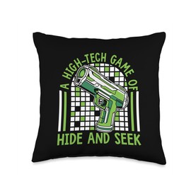 A Hightech Game Of Hide And Seek Adult Player Team Laser Tag Throw Pillow