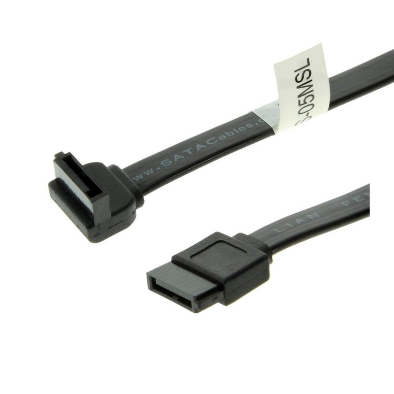 SATAGear 4 inch Black SATA Device Cable Straight to Left