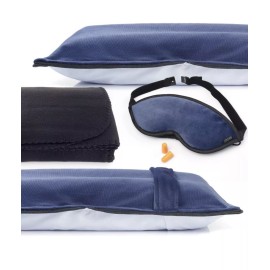 Lewis N. Clark Be Well 4 Piece Ultimate Comfort Set Travel Blanket Mask Pillow