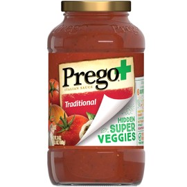 Prego+ Hidden Super Veggies Traditional Italian Tomato Sauce, 24 Ounce Jar (Pack of 6)