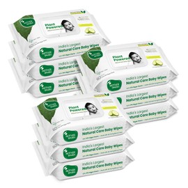 Mother Sparsh Natural Care Baby Wipes I 100% Plant Made Fabric From Forest Land | Plant Powered Wet Wipes with Cucumber Extract For Baby I Cotton Cloth Like Bigger Sheets | 60 Pcs (Pack of 4)