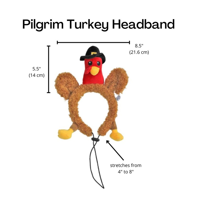 Midlee Pilgrim Turkey Thanksgiving Dog Headband