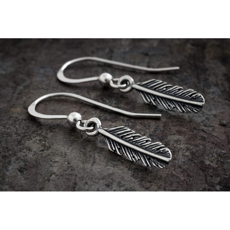 Sterling Silver Teeny Tiny Feather Earrings - SMALL, Lightweight -