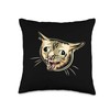 Coughing Cat Funny Cat Meme Graphic Throw Pillow