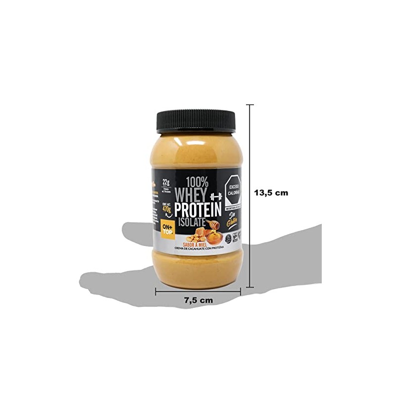 ONTOP CREMA DE CACAHUATE CON MIEL + WHEY PROTEIN ISOLATE